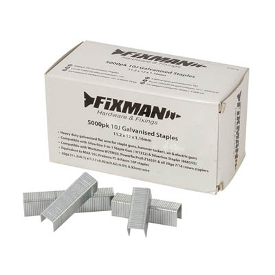 10J Galvanised Staples 5000pk - 11.2 x 12 x 1.17mm